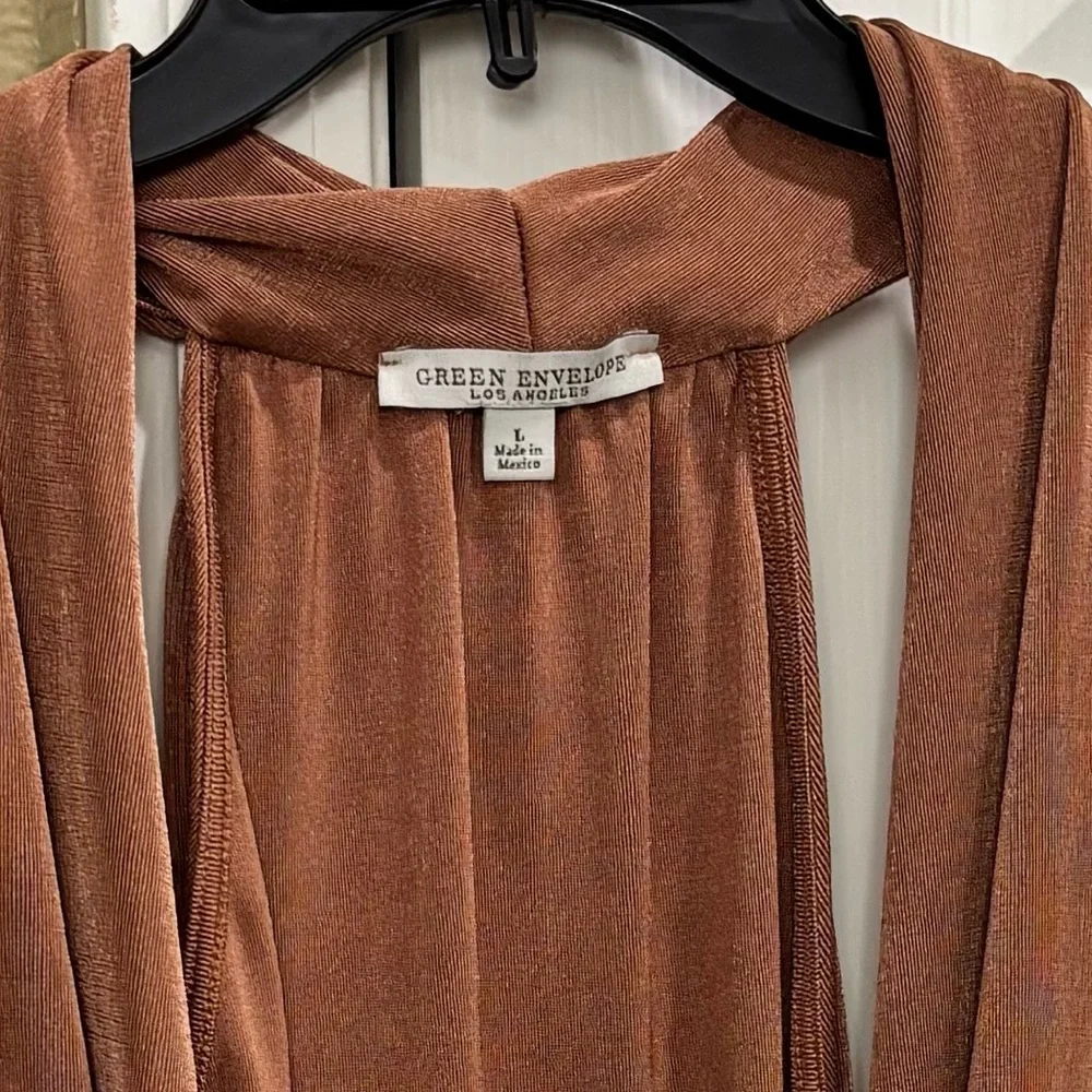 Green Envelope Sleeveless Drape Blouse - Brown size L - Picture 3 of 3